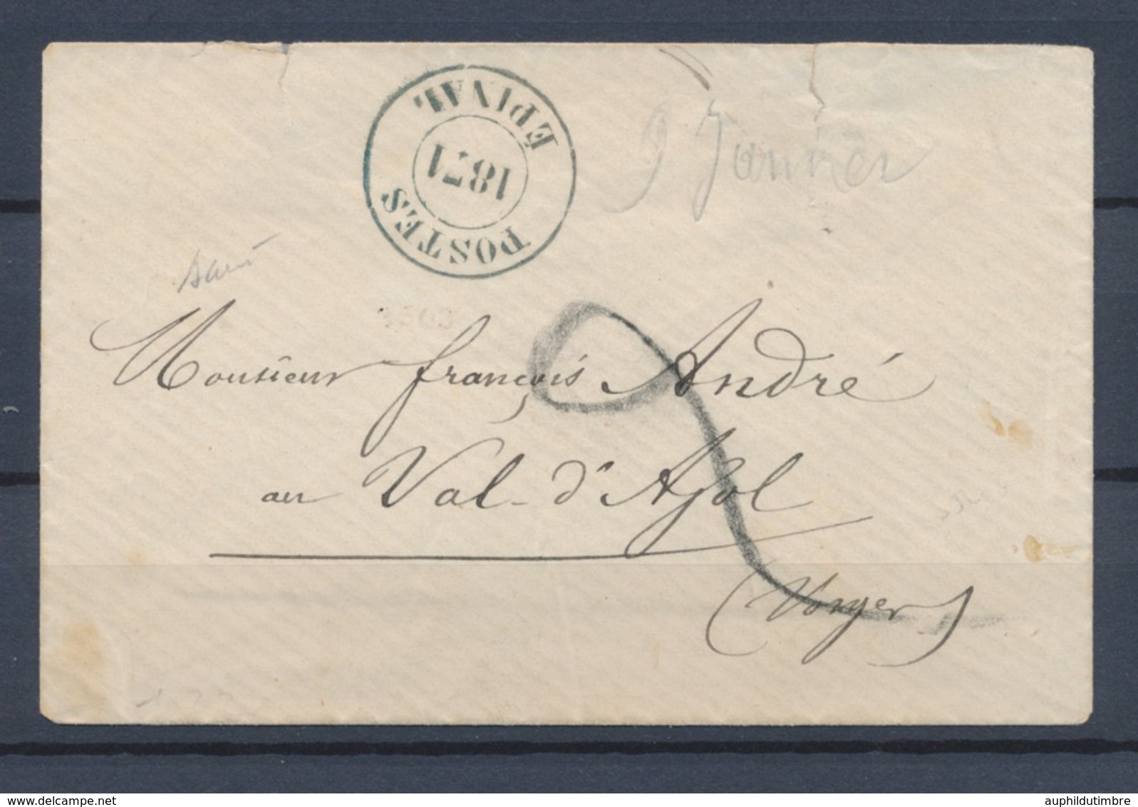 1871 Guerre Enveloppe Avec Cachet POSTE EPINAL Superbe P2938 - Oorlog 1870