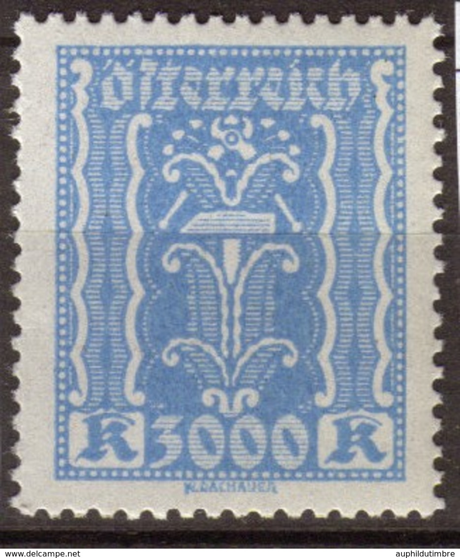 Autriche 1923 Industrie 3000k Bleu. N**. P296 - Otros - Europa