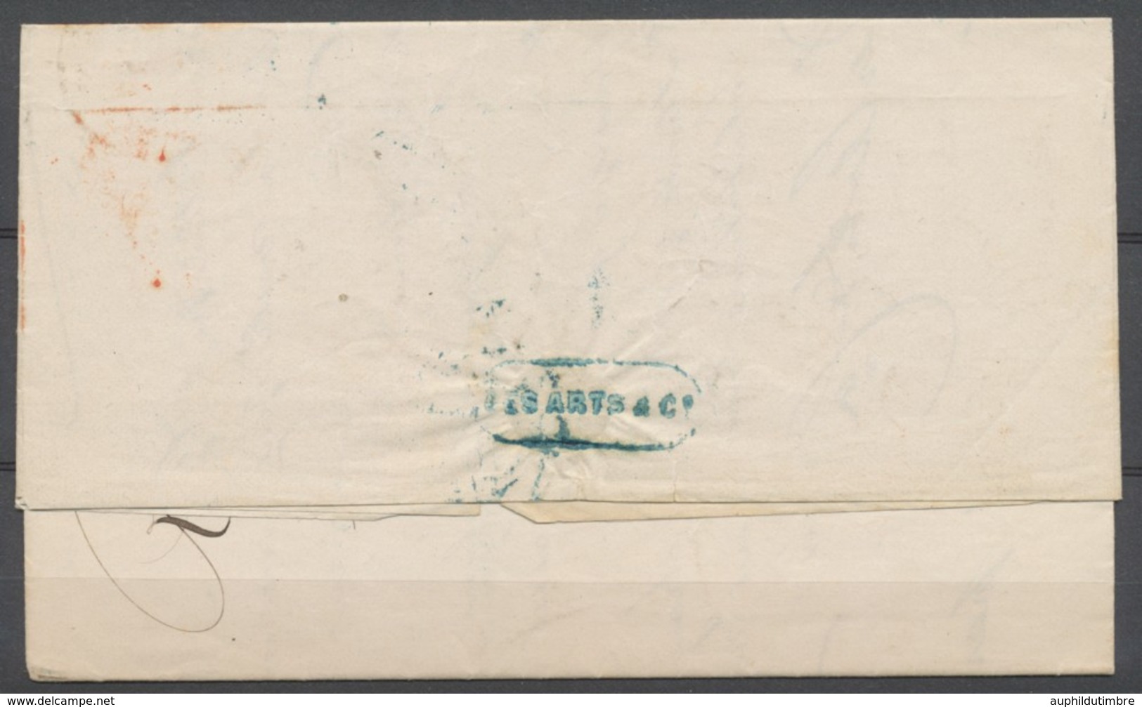 1872 Lettre De Hambourg Pr Paris Avec CAD Bleu Allemagne AVRNC. PARIS BLEU P3014 - Marques D'entrées