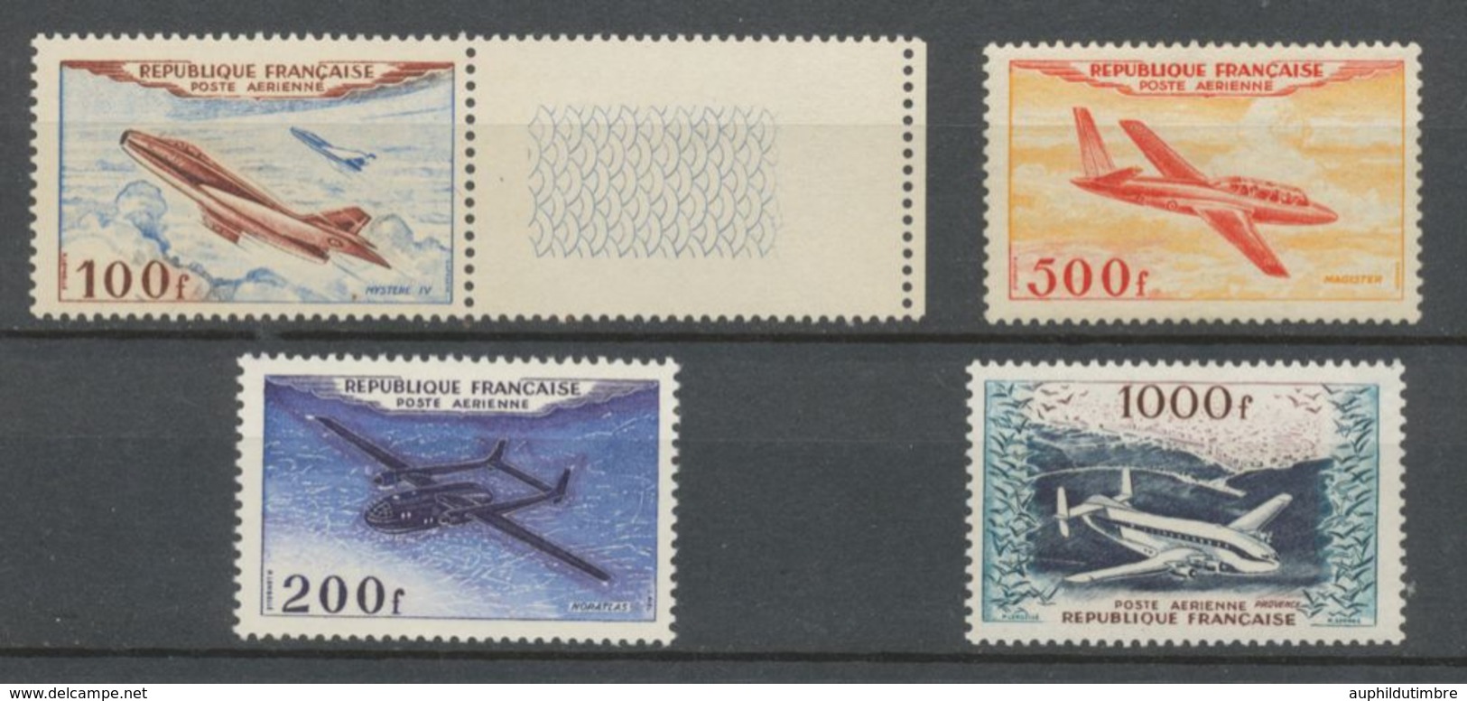 1954 France Poste Aérienne N°30 à 33 Prototypes Cote 400€ Neuf Luxe ** P3091 - 1927-1959 Mint/hinged