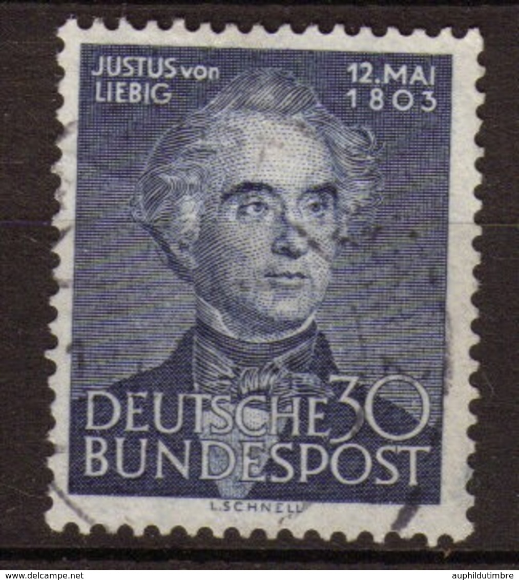 Allemagne 1953 N°52 Von Liebig 30p Bleu. P359 - Sonstige - Europa