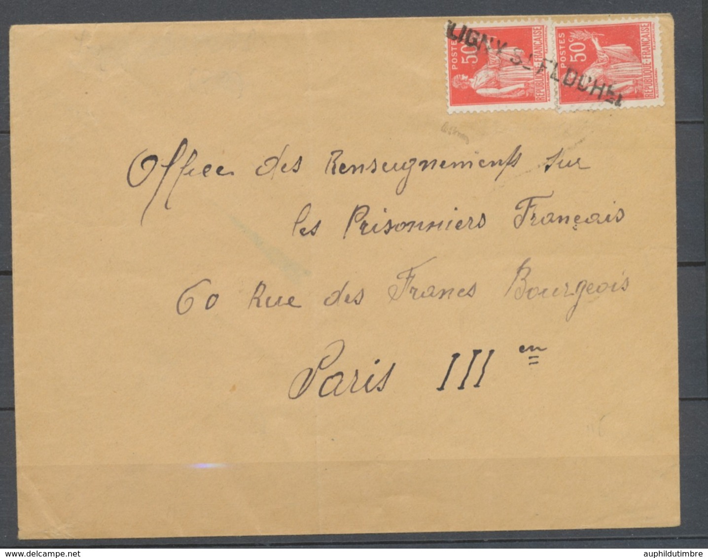 Lettre Avec Cachet Linéaire Provisoire LIGNY-St-FLOCHEL 62 - PAS DE CALAIS P3757 - Oorlog 1939-45