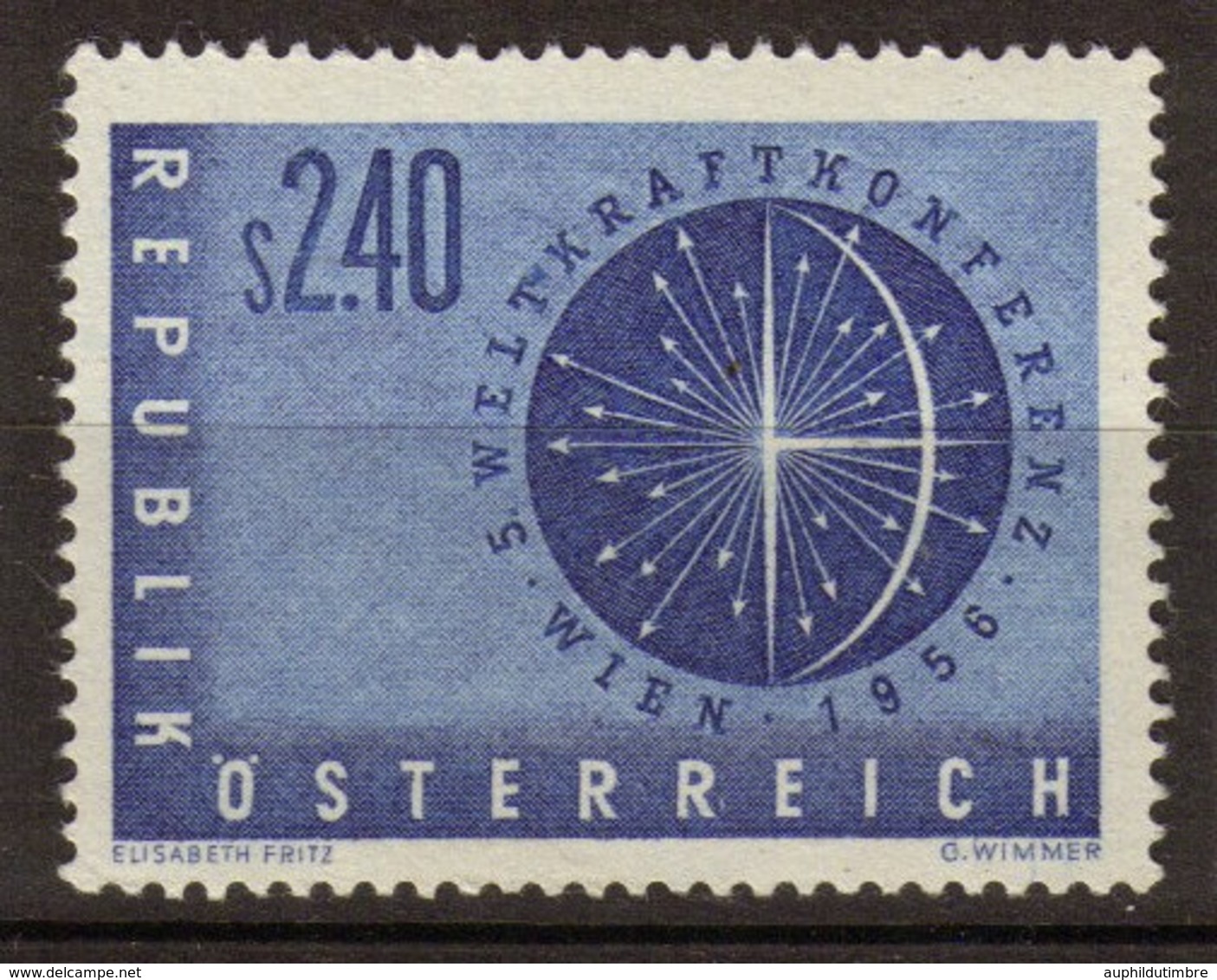 Autriche 1956 N°859 2s40 Bleu Violet N**. P382 - Otros - Europa