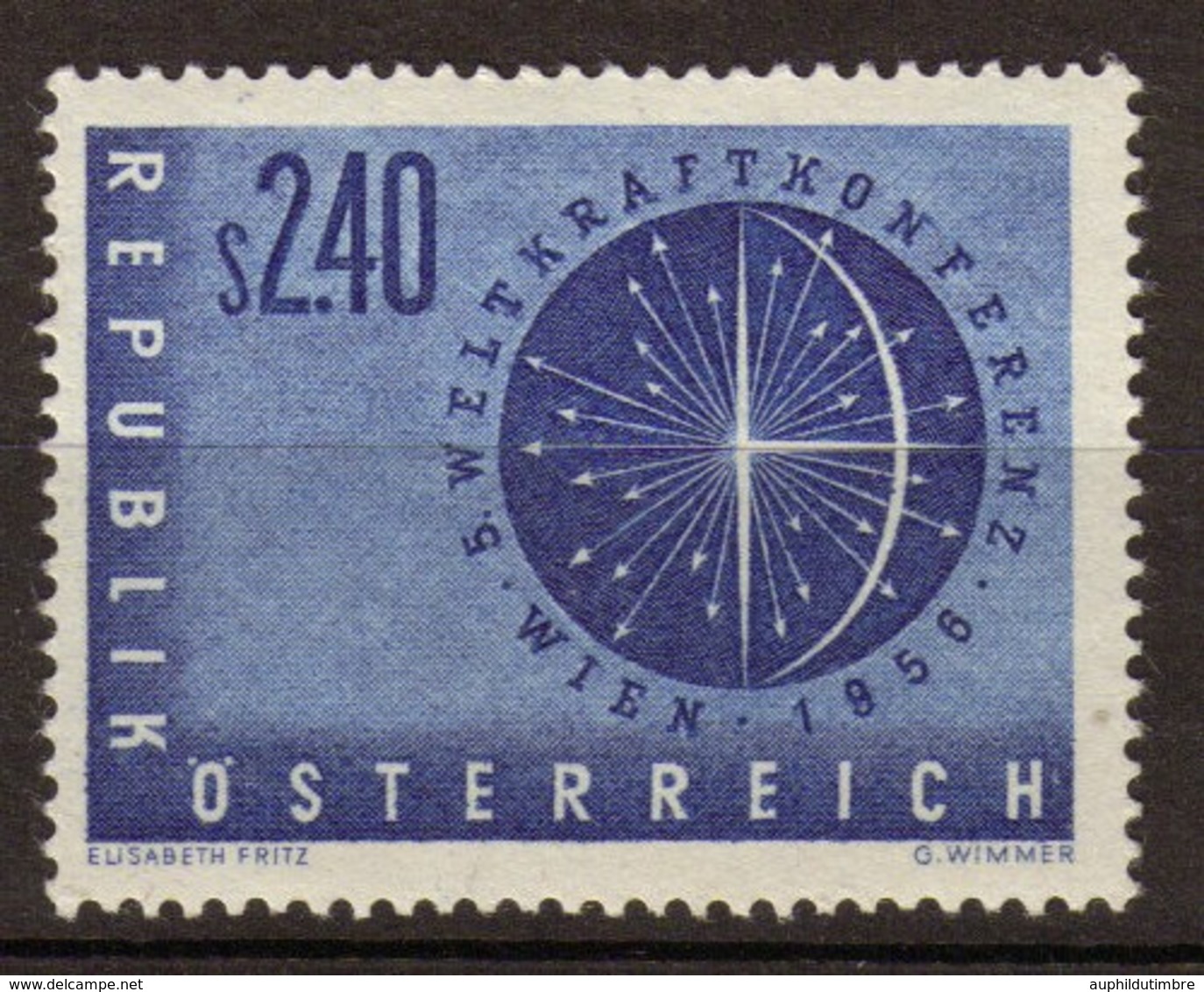 Autriche 1956 N°859 2s40 Bleu Violet N**. P383 - Andere-Europa