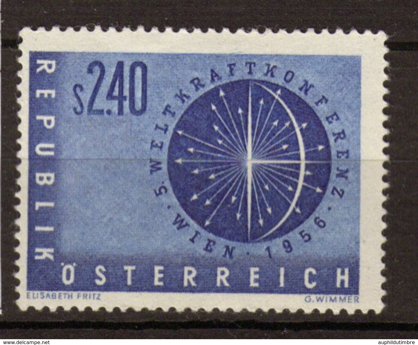 Autriche 1956 N°859 2s40 Bleu Violet N**. P386 - Autres - Europe