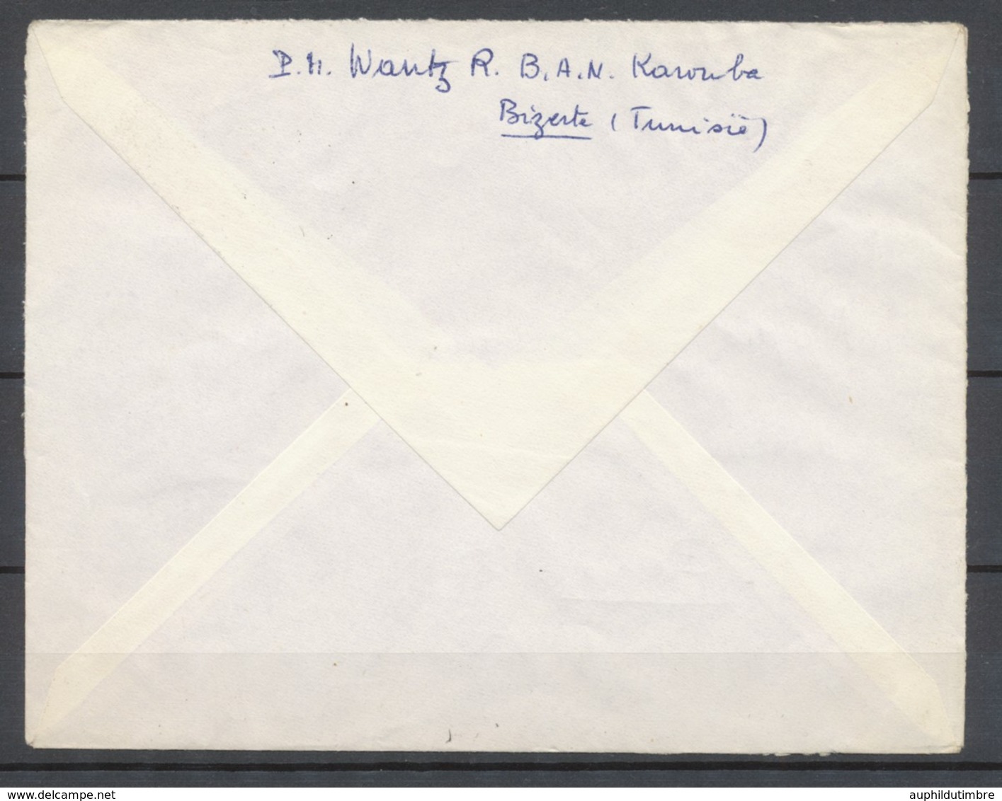 1956 Lettre TUNISIE Obl KAROUBA HEXAGONAL + Base Aéronautique Rouge SUP. P3968 - Collections