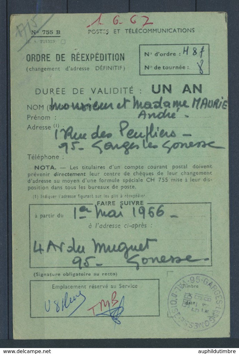 1966 Carte Ordre De Réexpédition Des Correspondances Tarif à 10F 2*PA N°40 P4313 - 1921-1960: Moderne