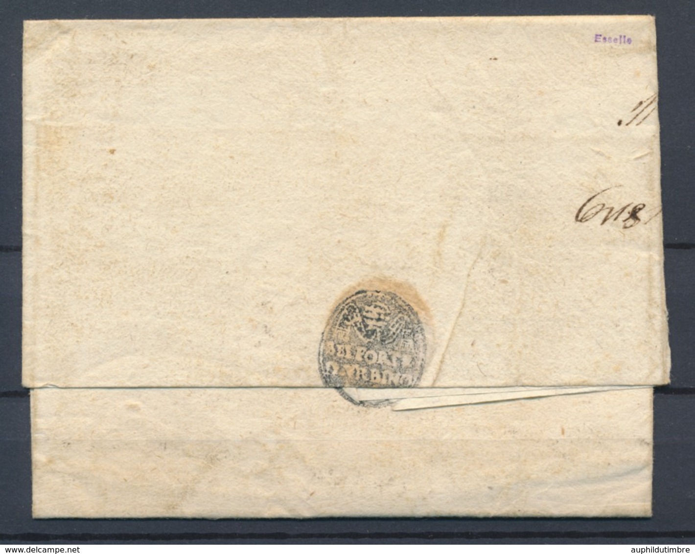 1829 Lettre Cachet Négatif BELFORTE Pour Pesaro. Superbe. P4377 - Otros - Europa