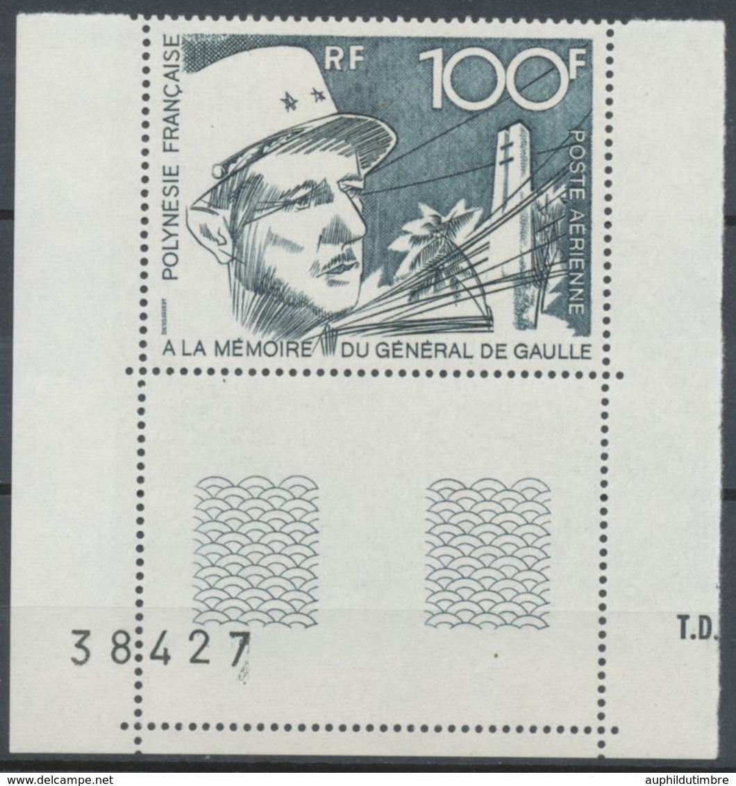 TIMBRE COLONIE POLYNESIE PA N°70 100f DE GAULLE. Neuf ** TB. P4804 - Nuevos