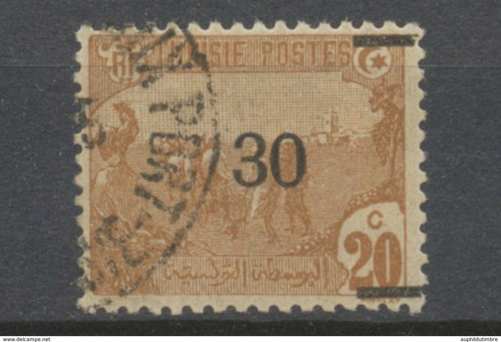 VARIETE TUNISIE N°98b 30c Sur 20c Barre Seule Au Lieu De 2 Barres. Signé. P5036 - Unused Stamps