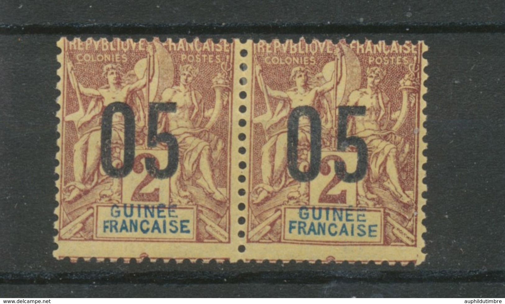 Colonie GUINEE N°48 Et 48(A) 05 Sur 2c Chiffre Espacée Se Tenant. N* TTB P5059 - Unused Stamps