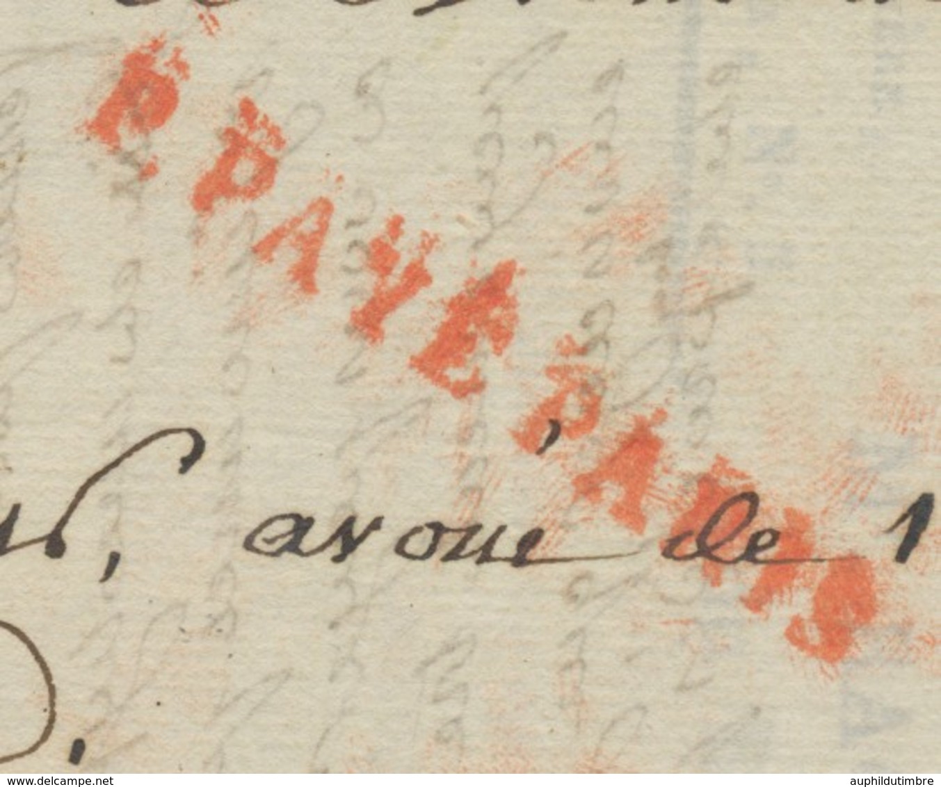 1807 Lettre Griffe P.PAYE PARIS , Vérif. Du Port + Cachet Ovale Corr. RR P508 - Civil Frank Covers