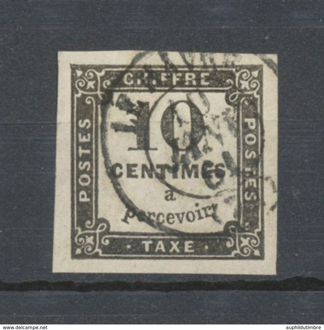 France Timbres-Taxe N°2A 10c Noir Type II Obl. Petit CAD. TTB. P5134 - 1859-1959 Nuevos