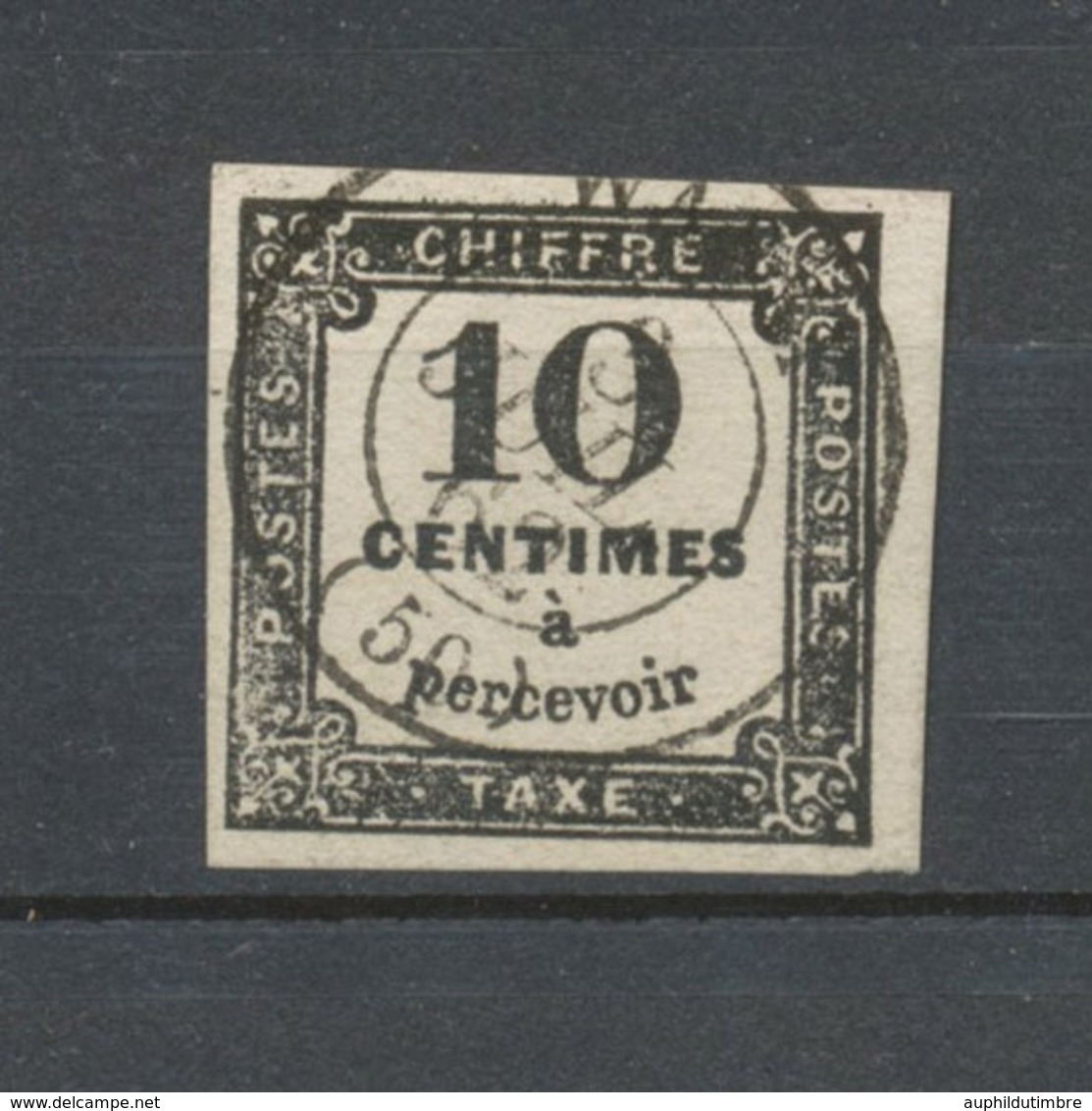 France Timbres-Taxe N°2A 10c Noir Type II Obl. Petit CAD. TTB. P5135 - 1859-1959.. Ungebraucht
