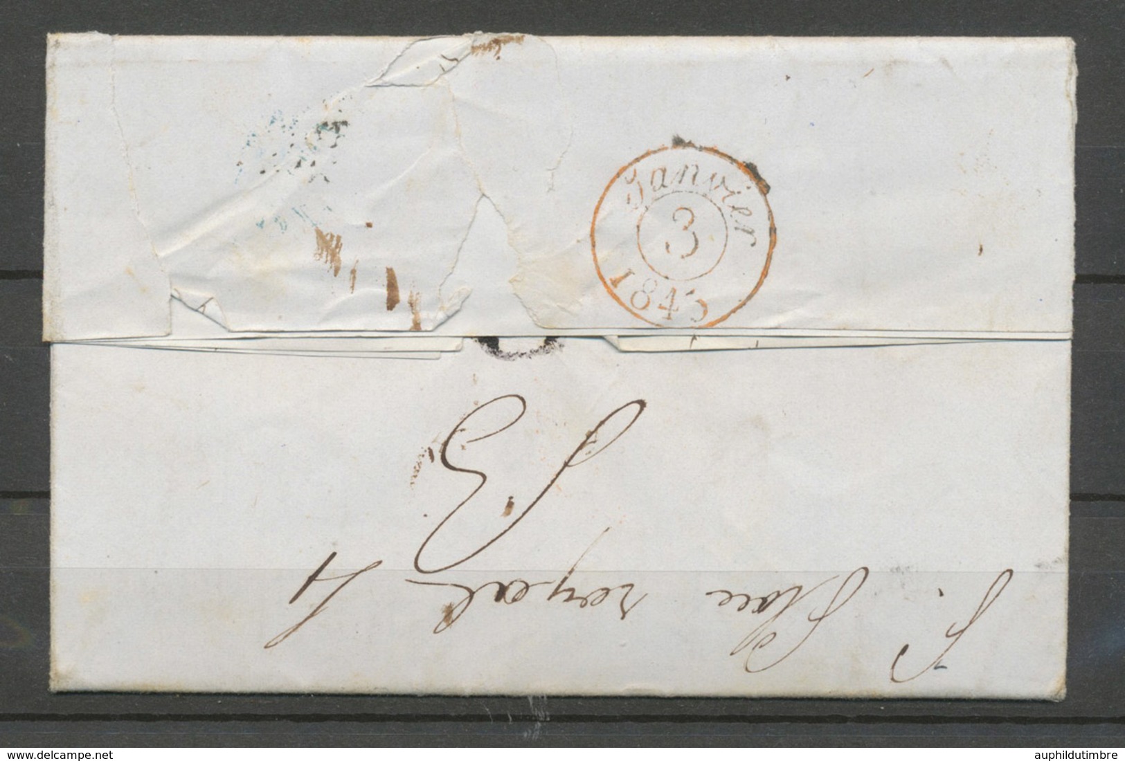 1844 Lettre De Pise Italie Taxée Puis Franchise à Détaxer, + Griffe Rge P5184 - Frankobriefe