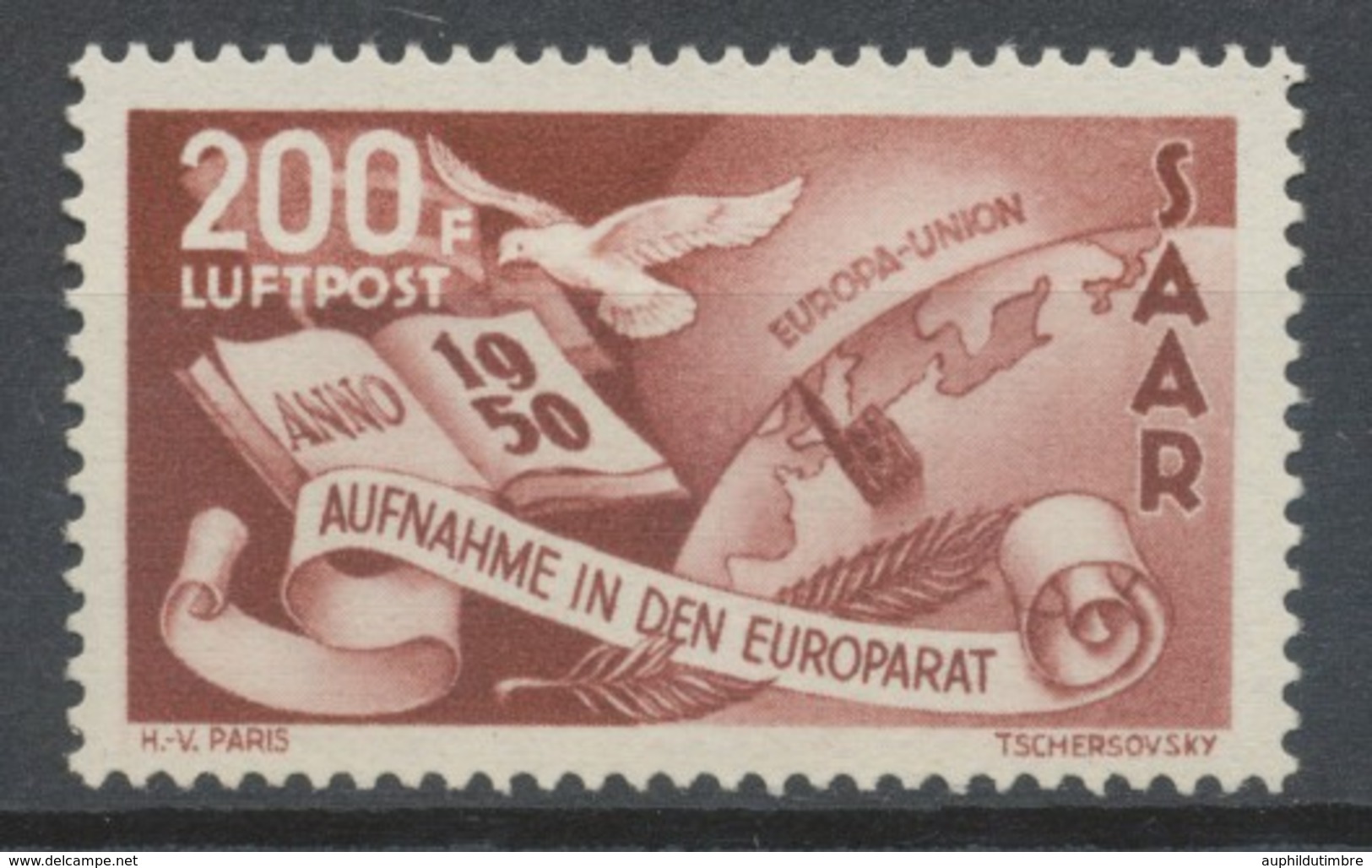 SARRE. Poste Aérienne N°13 NEUF*, TB SIGNE CALVES COTE 230€ T3272 - Airmail