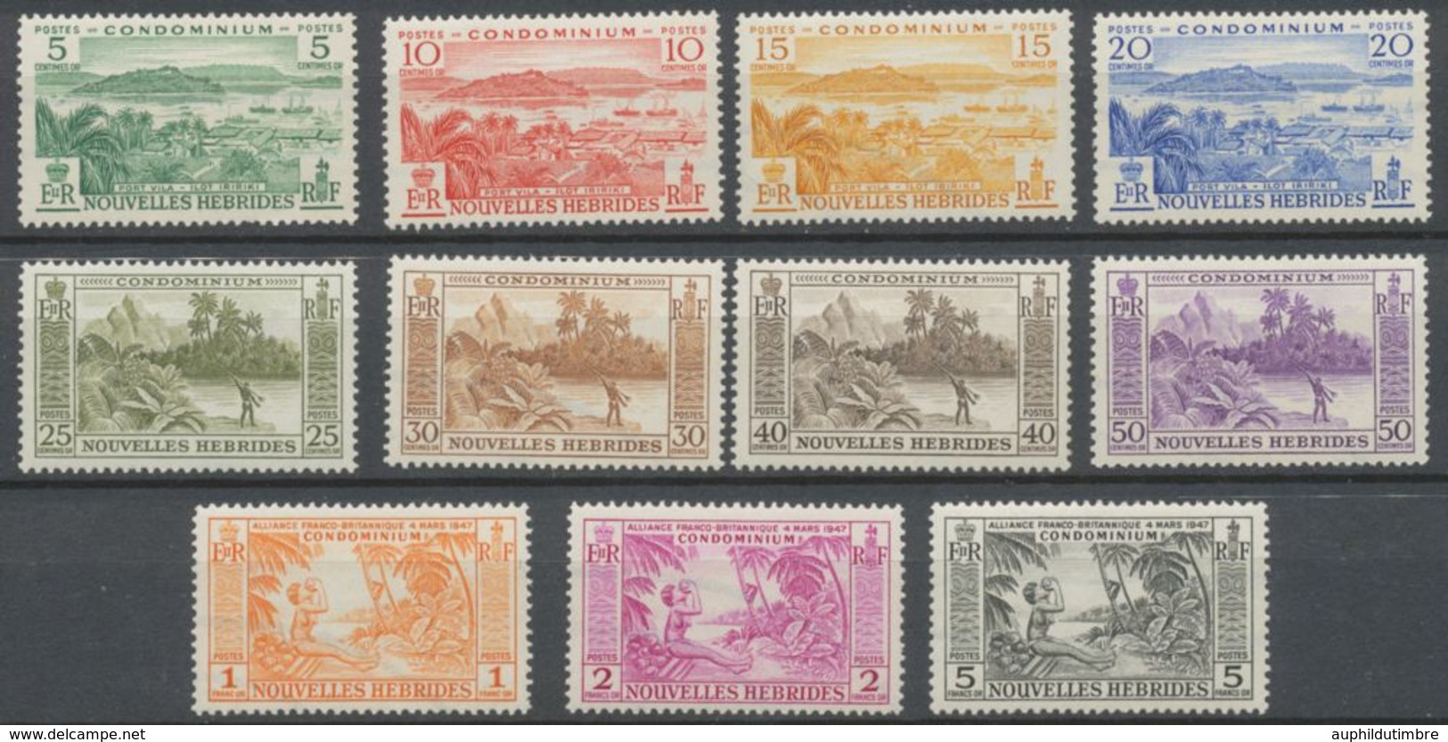 1957 COLONIE NOUVELLES HEBRIDES N°175 à 185 SERIE COURANTE N** V116 - Collections, Lots & Series