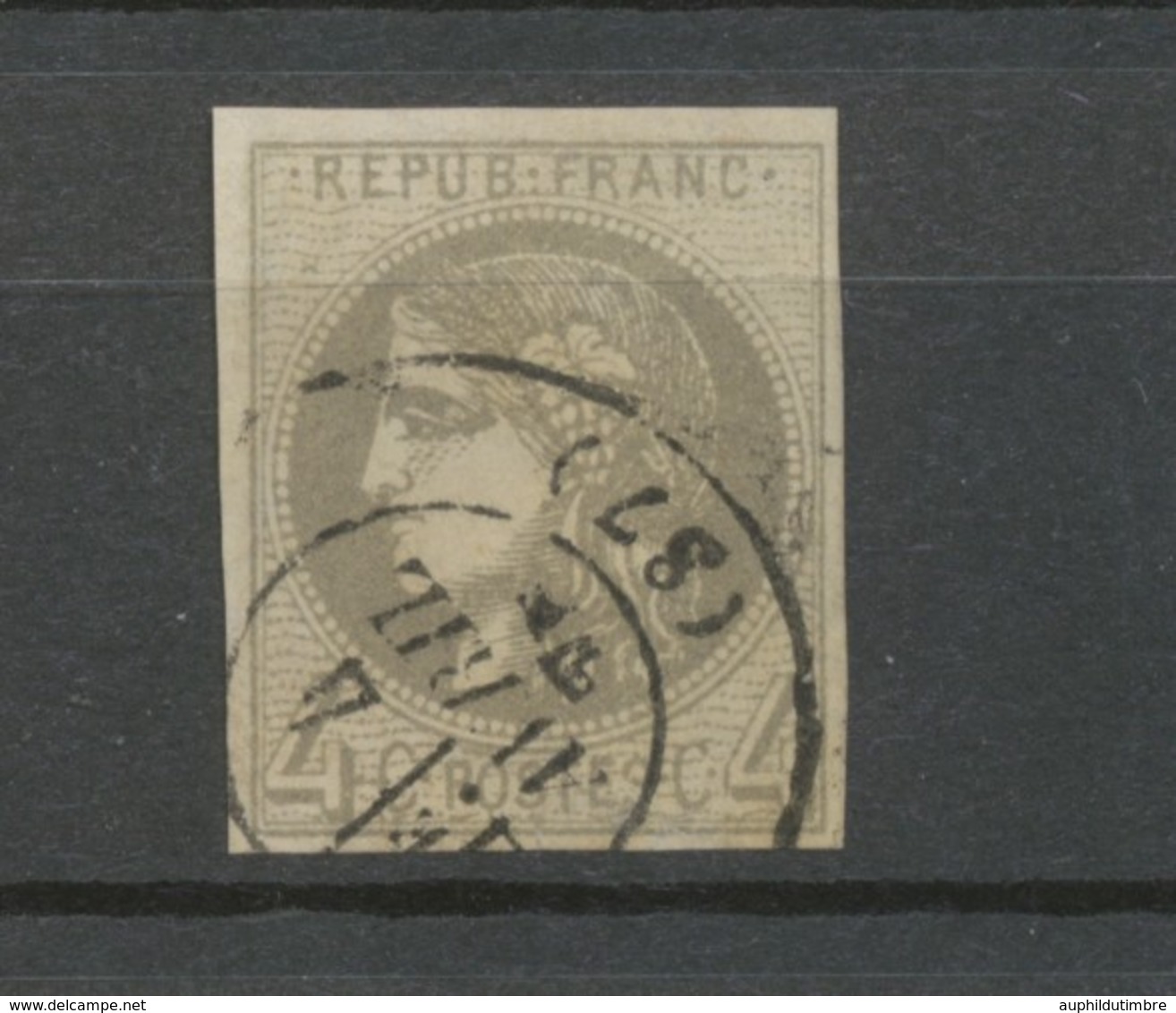 Timbre BORDEAUX 4c. Gris Foncé Obl. C.17 Nuance Rare, Superbe X1104 - 1870 Ausgabe Bordeaux