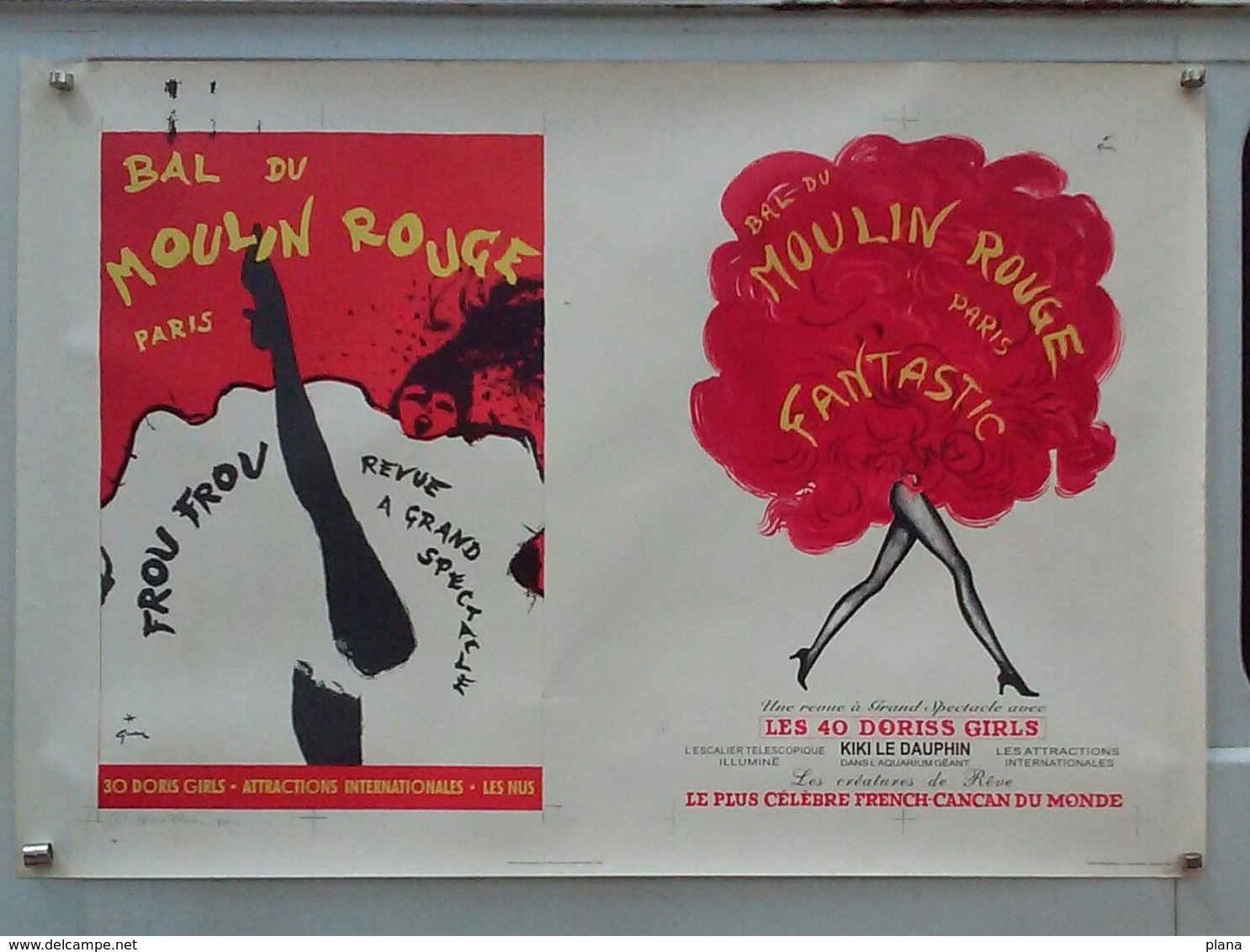 Affiche Double Gruau Bal Du Moulin Rouge Frou Frou Fantastic - Théâtre & Déguisements