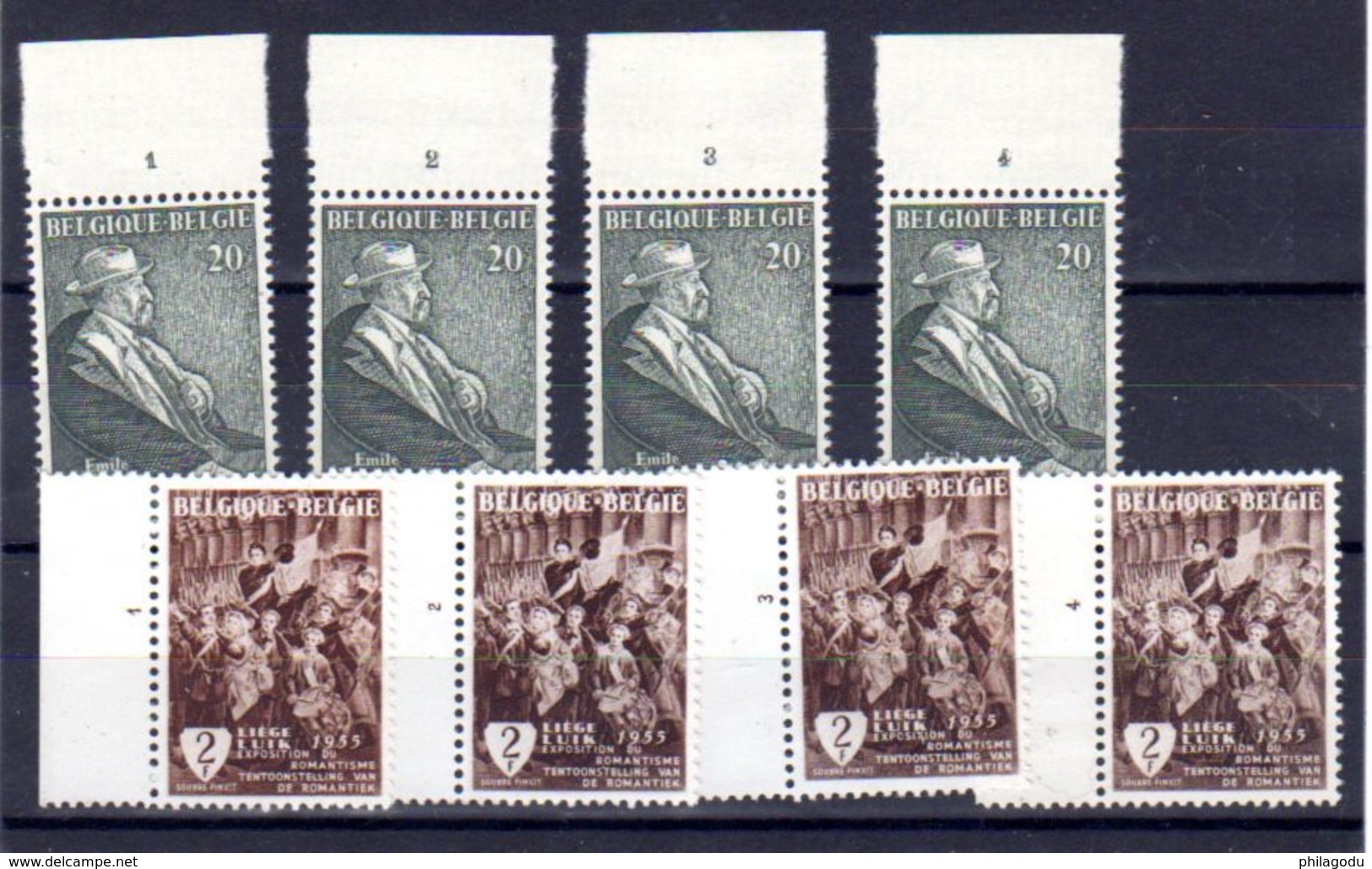 Belgique 1955, Verhaeren, Romantisme, 967 Et 972** Avec Les N° Planche Complet - ....-1960