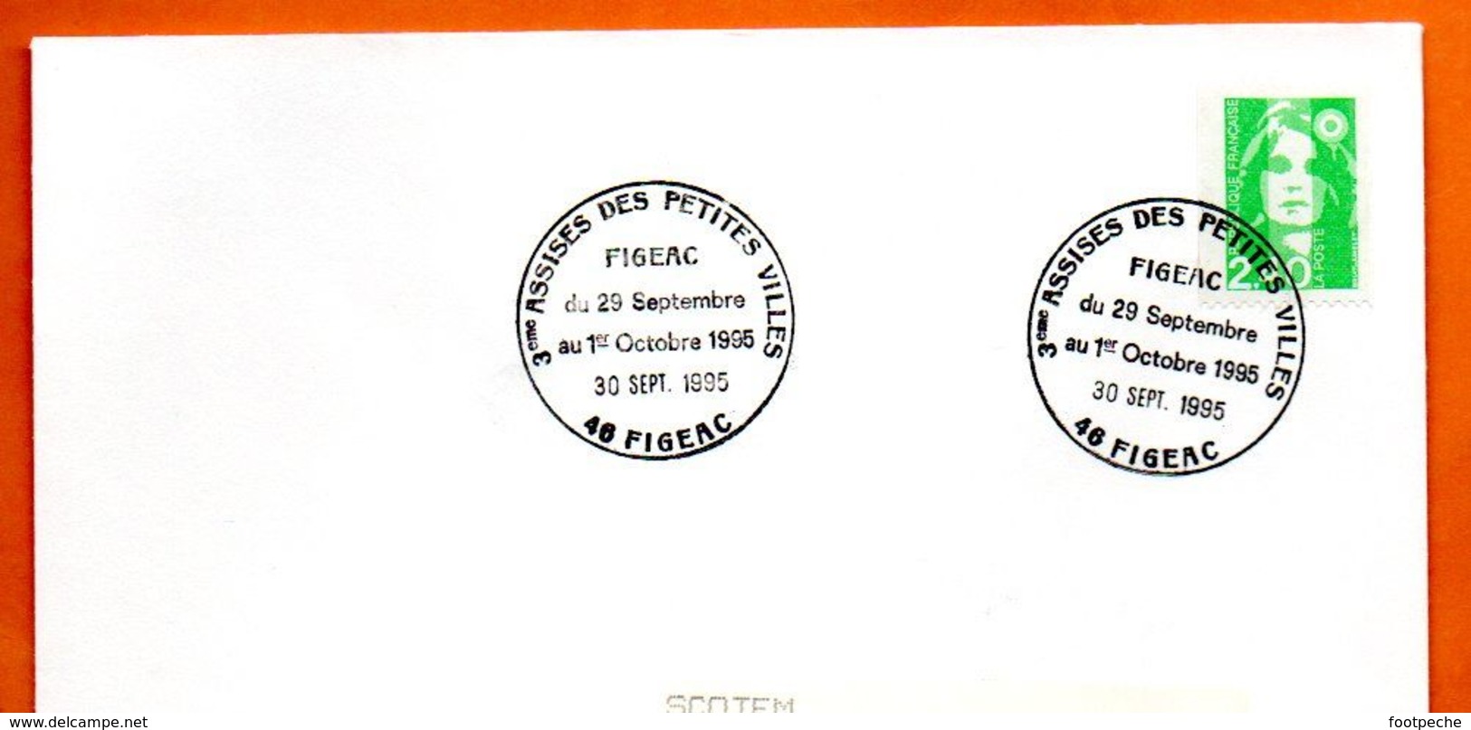 46 FIGEAC   3° ASSISES DES PETITES VILLES  1995 Lettre Entière  N° KL 180 - Gedenkstempels