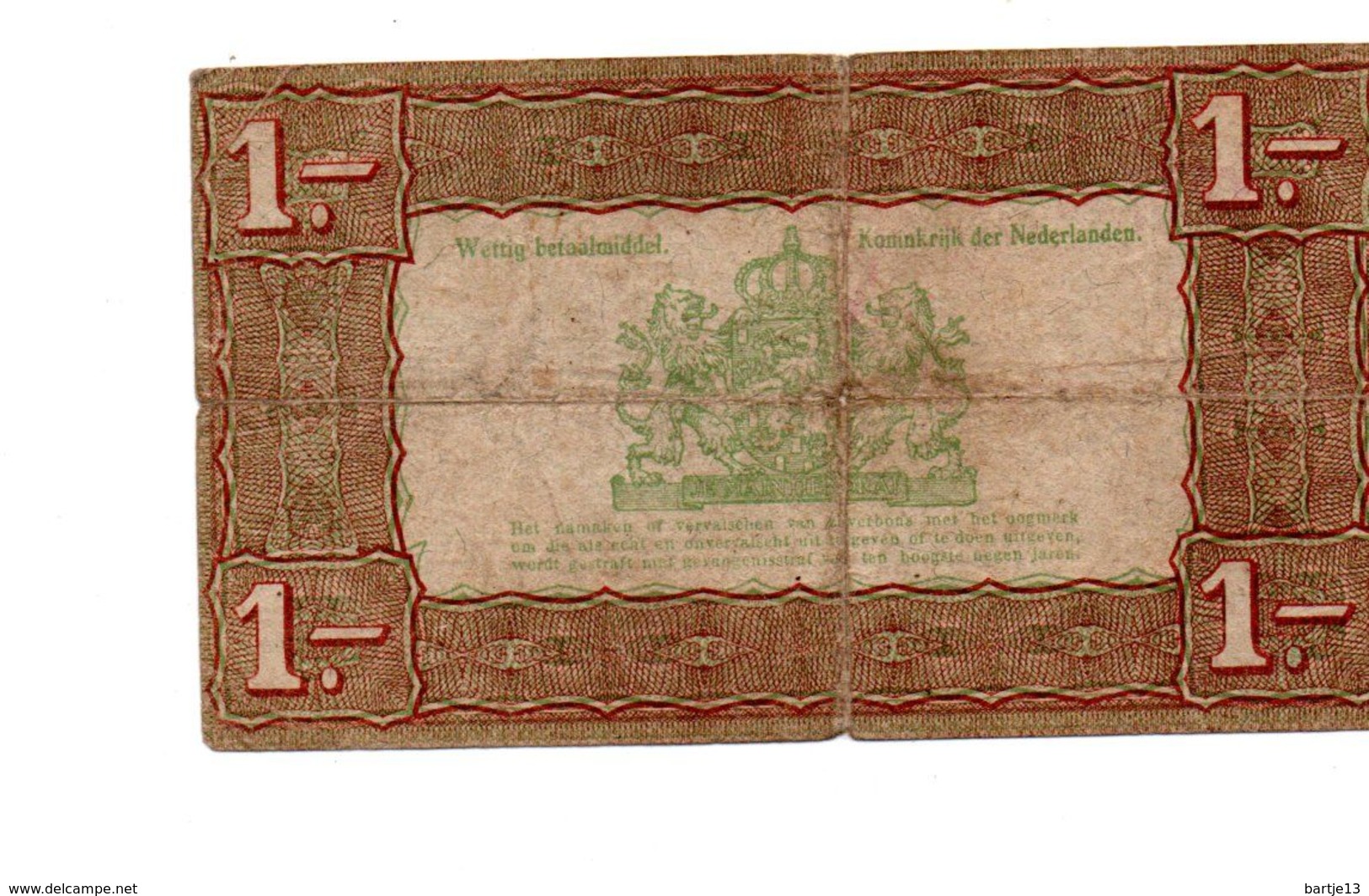 NEDERLAND ZILVERBON 1 GULDEN 1938 - 1 Gulden