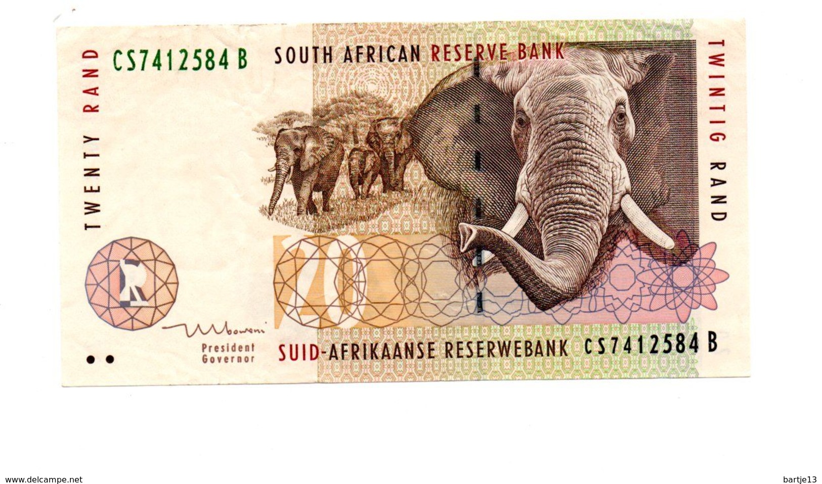 ZUID AFRIKA 20 RAND 1999 OLIFANTEN - Suráfrica