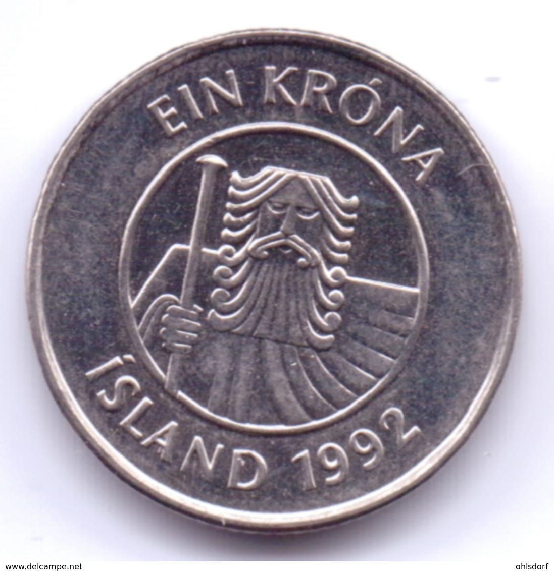 ICELAND 1992: 1 Krona, KM 27a - Islandia