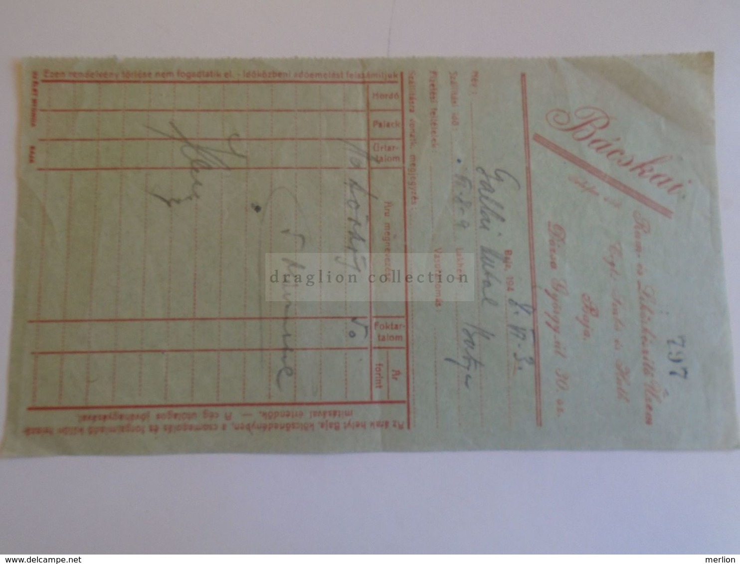 ZA291.14 BAJA  Bácskai  Rum és Likőrkészítő üzem - 1948  Invoice - Autres & Non Classés