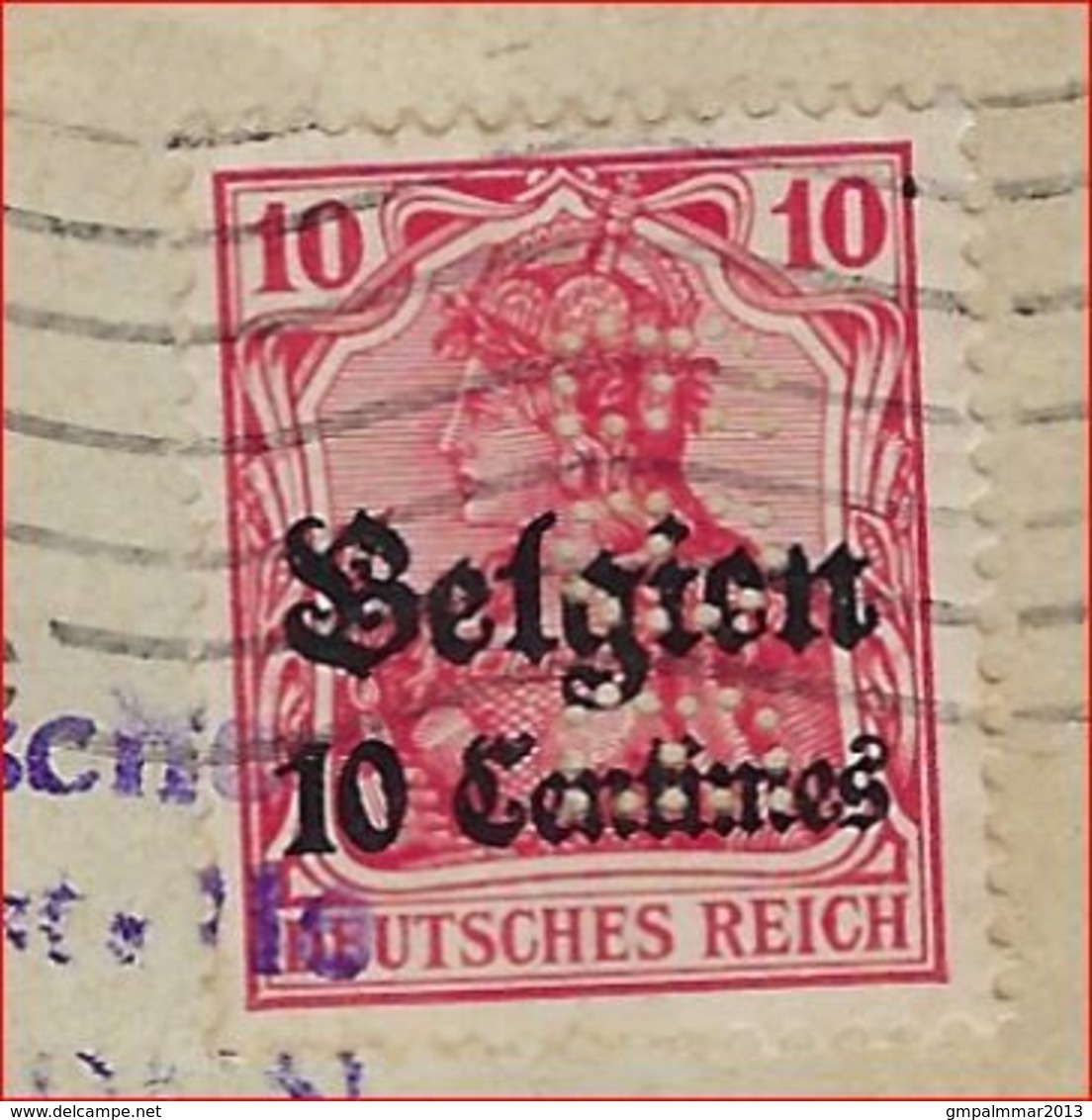 PERFIN TP Germania Etappen Met Stempel ANTWERPEN Met Firmaperforatie BGB  ; Staat Zie 3 Scans ! LOT 251/16 - 1909-34