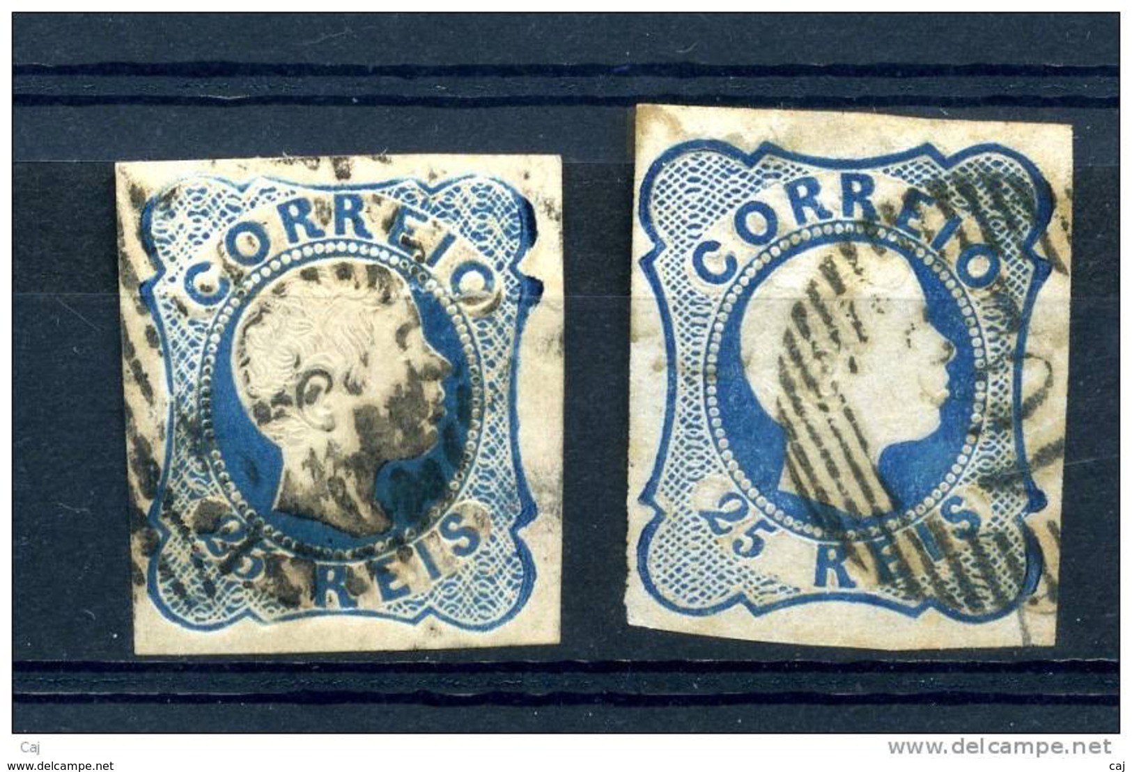 Portugal  :  Yv  6-6a  (o) - Used Stamps