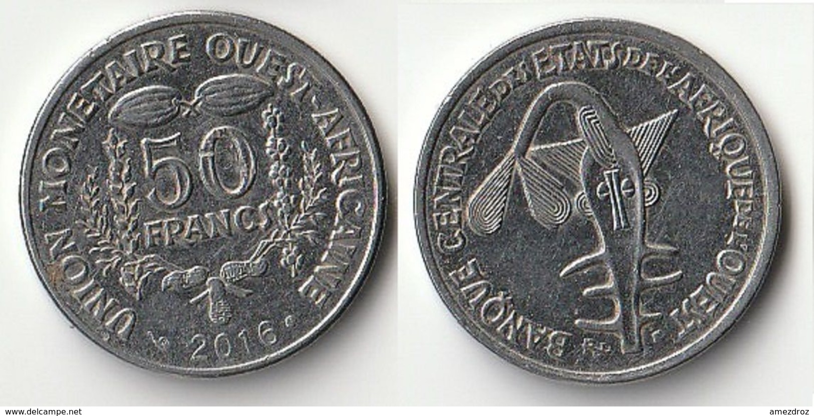 Pièce De 50 Francs CFA XOF 2016 Origine Côte D'Ivoire Afrique De L'Ouest (v) - Elfenbeinküste