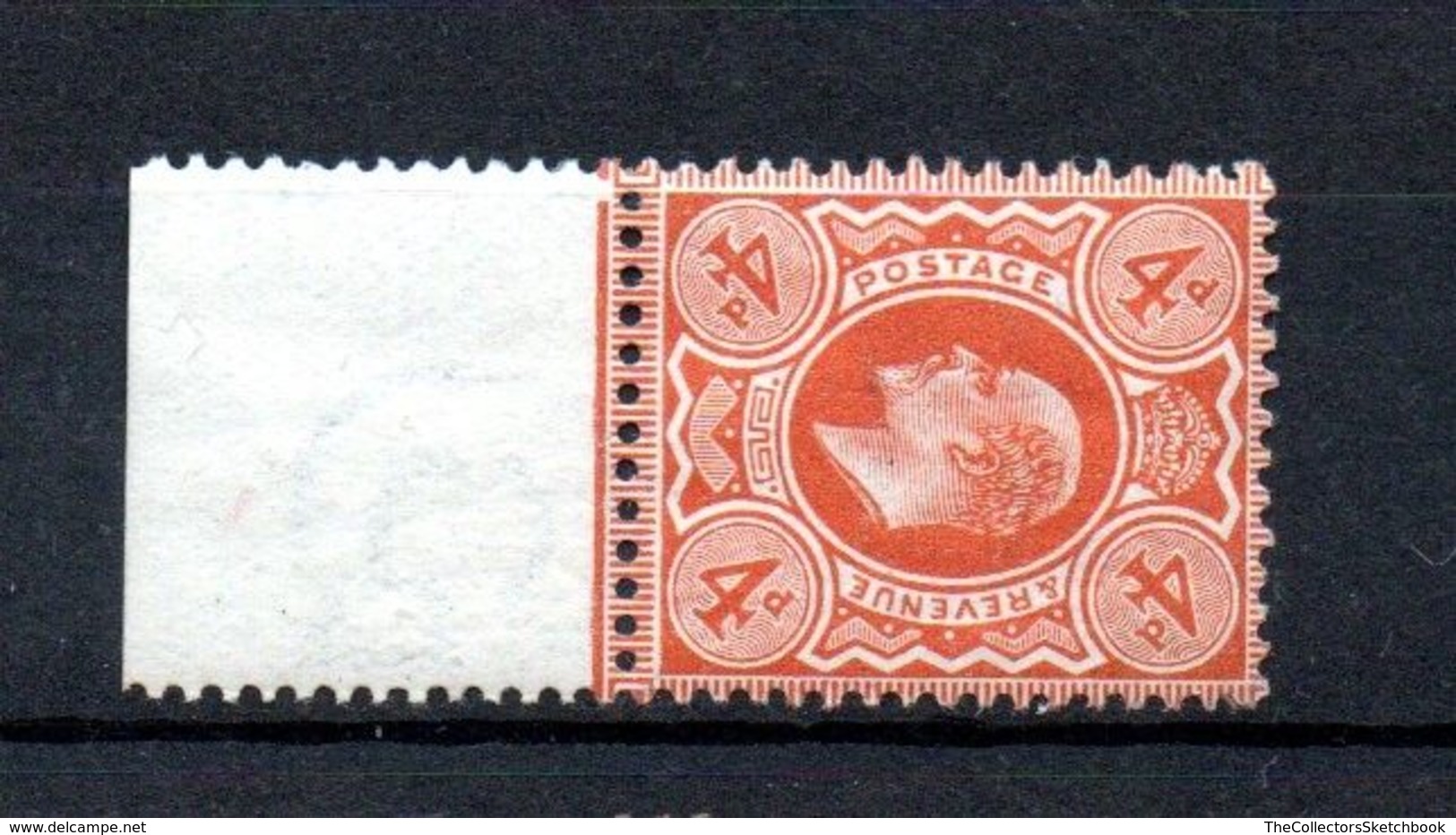 GB  EV11  4d Orange;  Heavily Mounted Mint;  Some Wrinkling - Nuovi