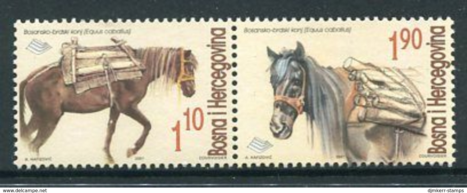BOSNIA HERCEGOVINA (Sarajevo) 2001 Mountain Ponies MNH / **.  Michel 224-25 - Bosnien-Herzegowina