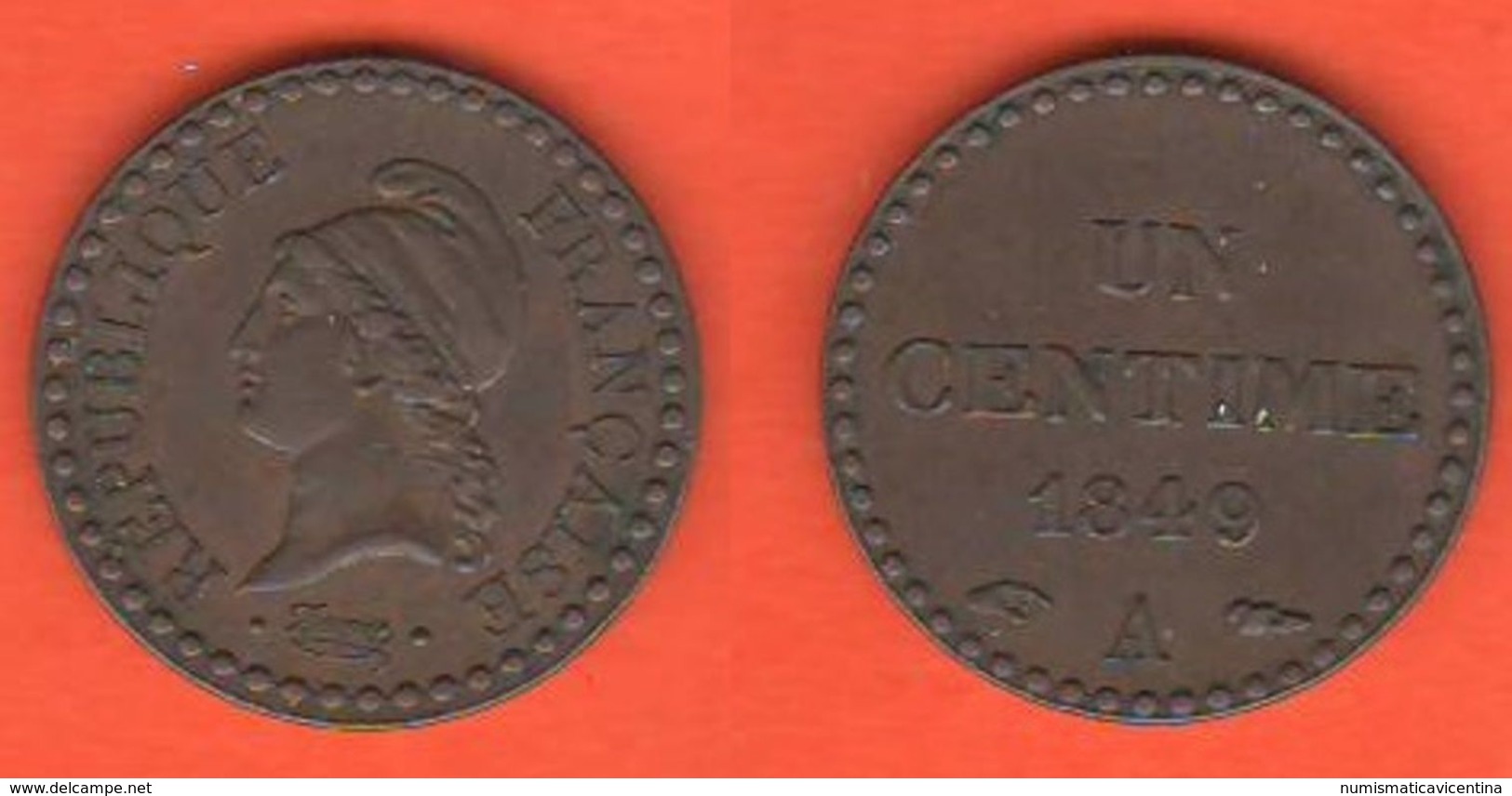 Un Centime 1849 A Paris Parigi Francia France - Autres & Non Classés