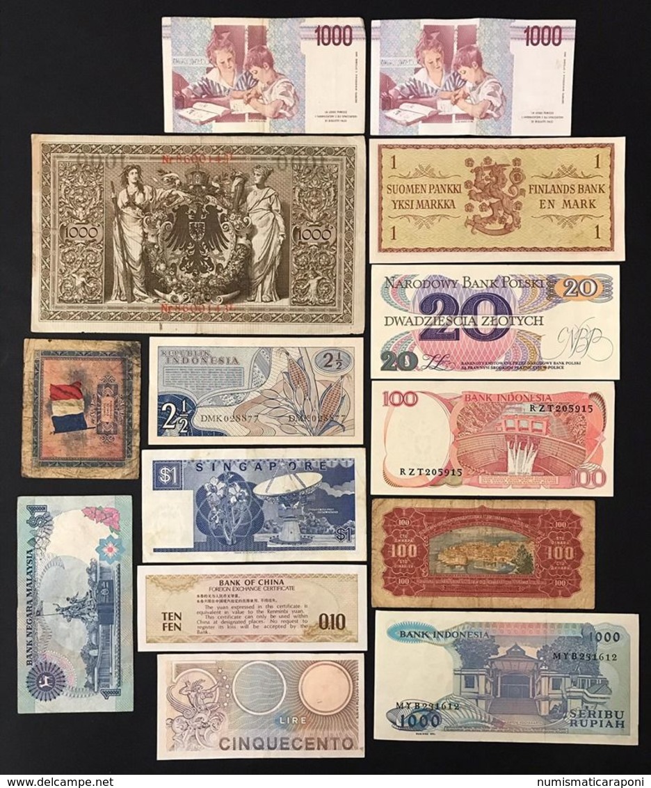 Malaysia France China Italia Indonesia Singapore Jugoslavia Polska Finland Germany 14 Banknotes LOTTO 109 - [ 4] Emissions Provisionelles