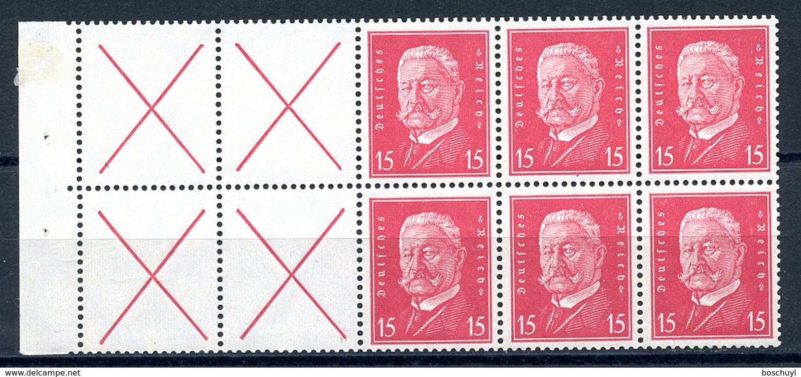 Deutsches Reich, German Reich, Third Reich, 1928, Hindenburg, Booklet Pane, MLH, Michel H-Blatt 59 - Other & Unclassified