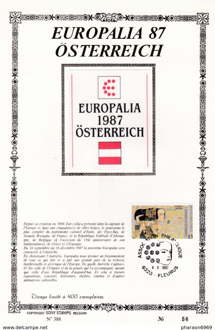 Feuillet Tirage Limité 400 Exemplaires 2247 Europalia österreich Autrriche Fleurus - Hojas Completas & Folletos