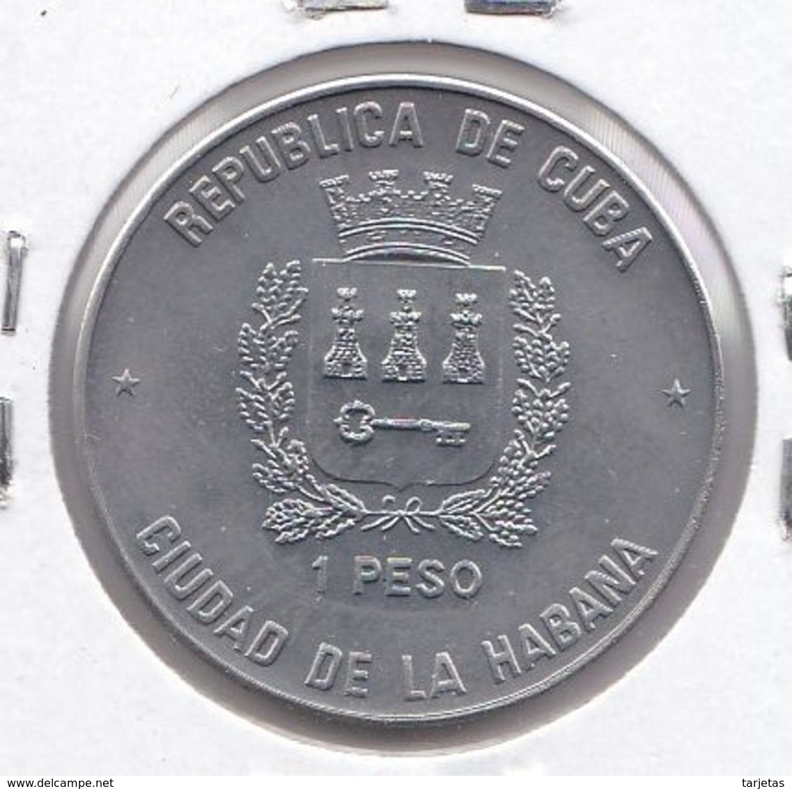 MONEDA DE CUBA DE 1 PESO DEL AÑO 1990 ALEMANIA CAMPEON DEL MUNDO FUTBOL - Cuba