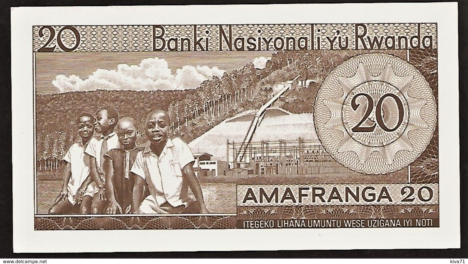 20 Francs  "RWANDA"  01 01 76  UNC    Ble 66 - Rwanda