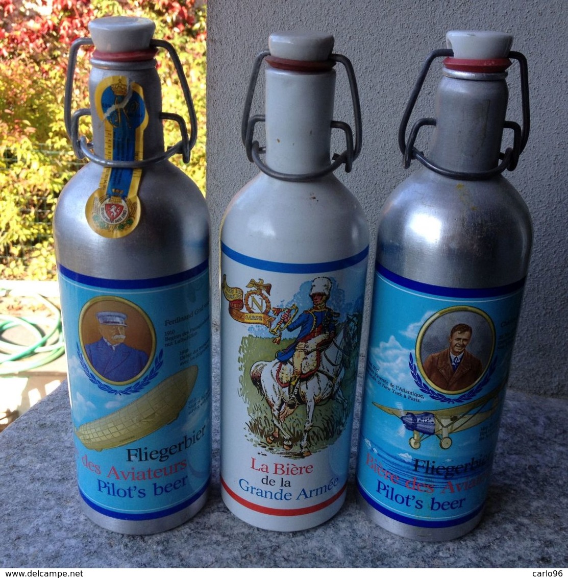 3 BOTTIGLIE IN ALLUMINIO  VUOTE DI BIRRA  BIERE BEER / RARE - Beer