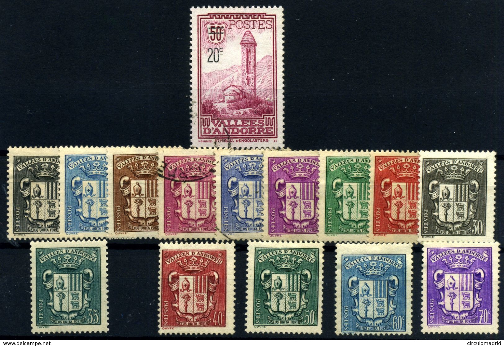 Andorra Francesa Nº 46/60. Año 1935/43 - Used Stamps