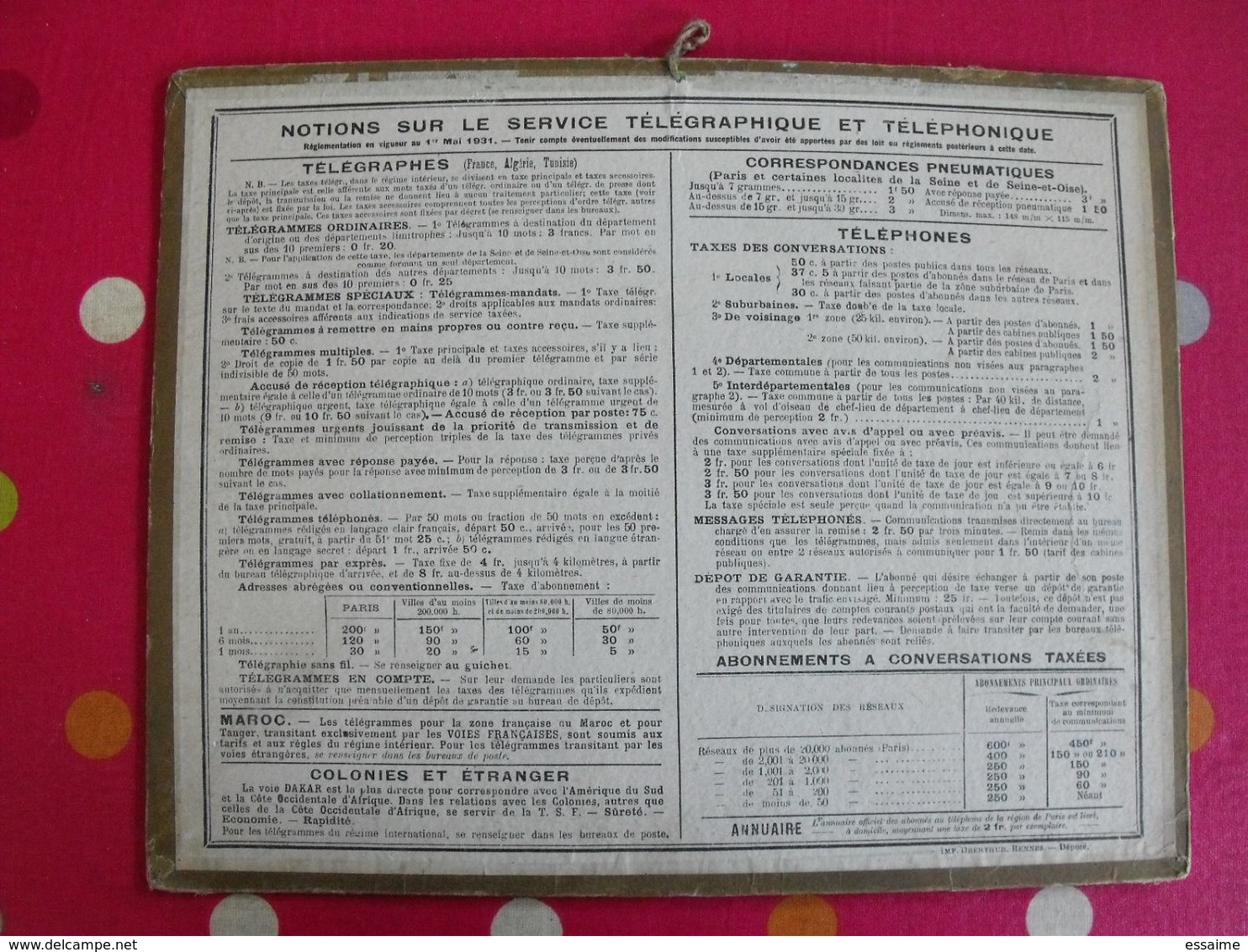 Almanach Des PTT . Calendrier Poste 1932. Les Gardiens Du Troupeau - Grand Format : 1921-40