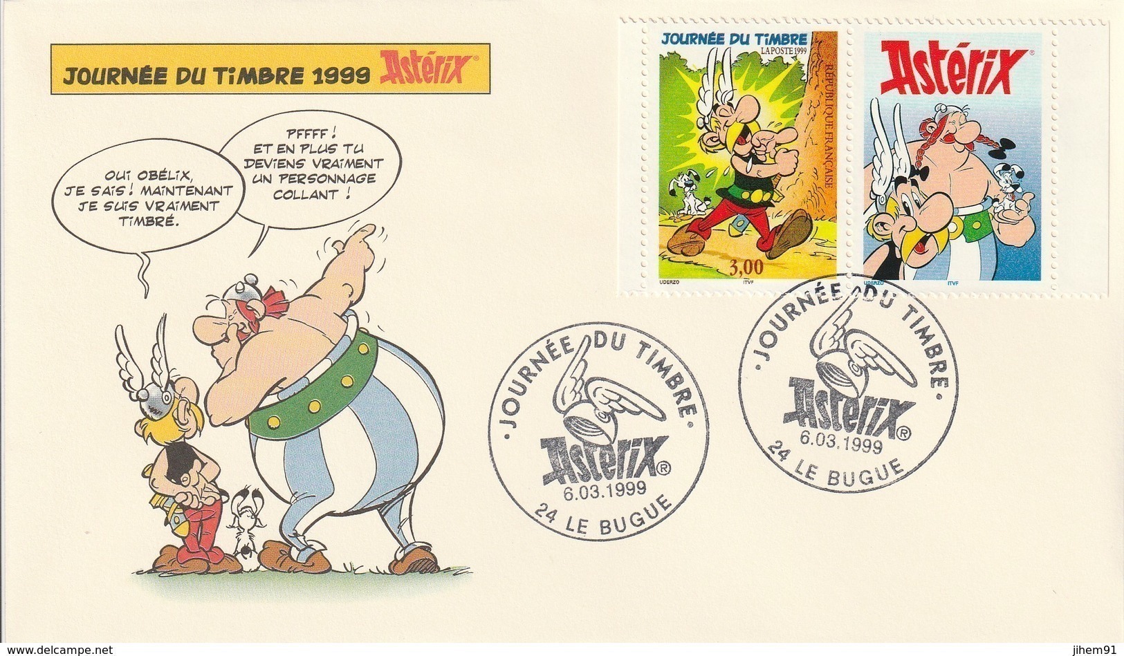 FDC Du 06-03-1999- Le Bugue - 24, Dordogne "Journée Du Timbre - Astérix" (YT 3225b) - 1990-1999