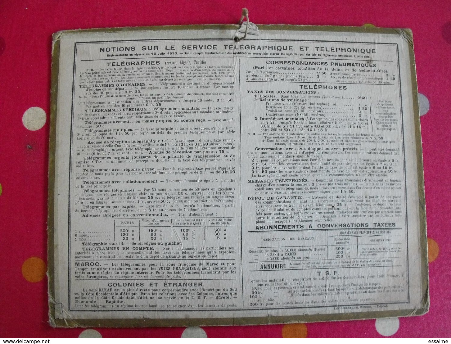 Almanach Des PTT . Calendrier Poste 1934. Chasse à Courre - Big : 1921-40