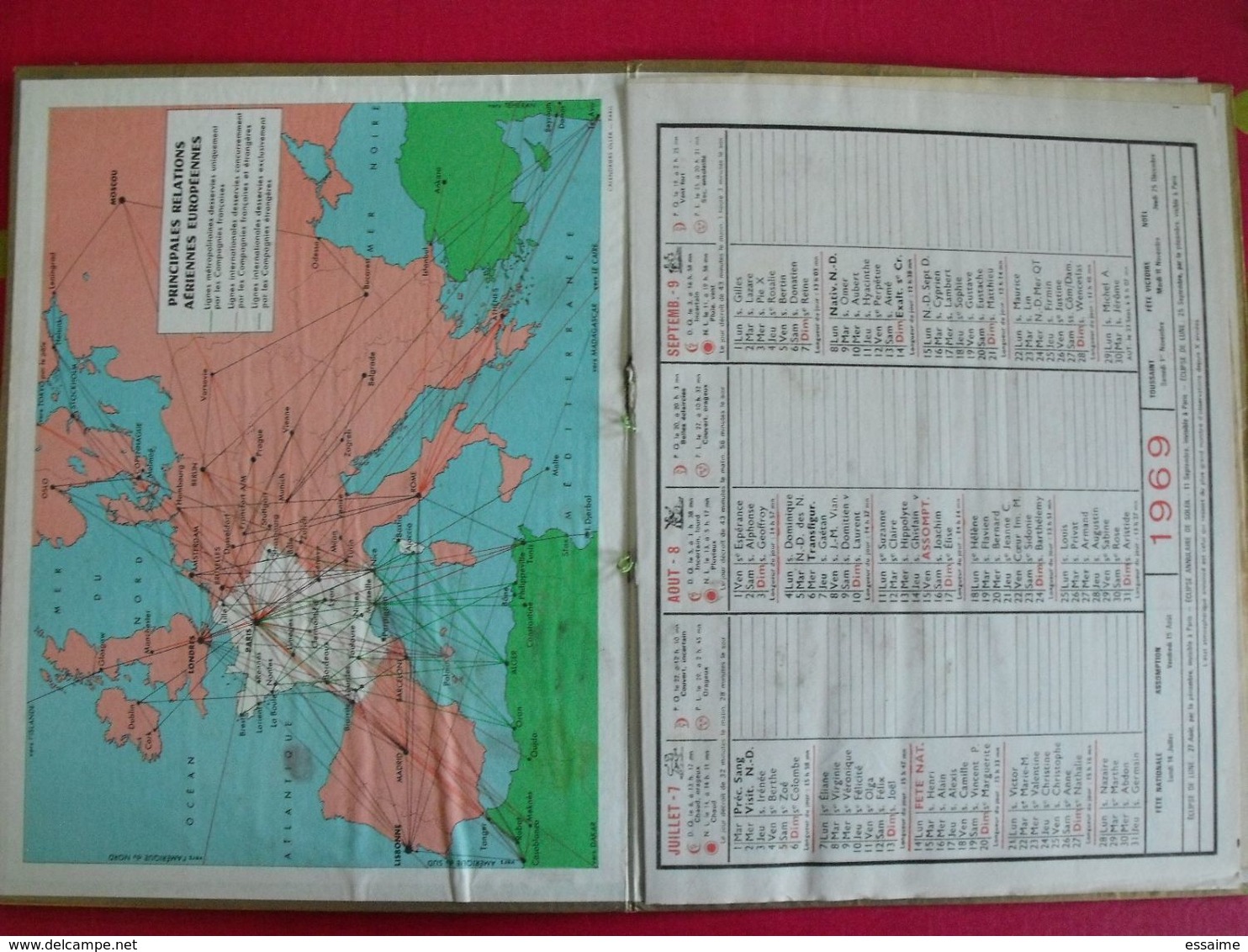 Almanach Des PTT. Cantal. Calendrier Poste 1969. Paddock De Longchamp, Paturage En Vercors - Grand Format : 1961-70