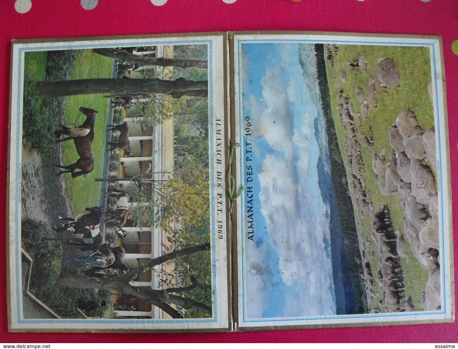 Almanach Des PTT. Cantal. Calendrier Poste 1969. Paddock De Longchamp, Paturage En Vercors - Grossformat : 1961-70