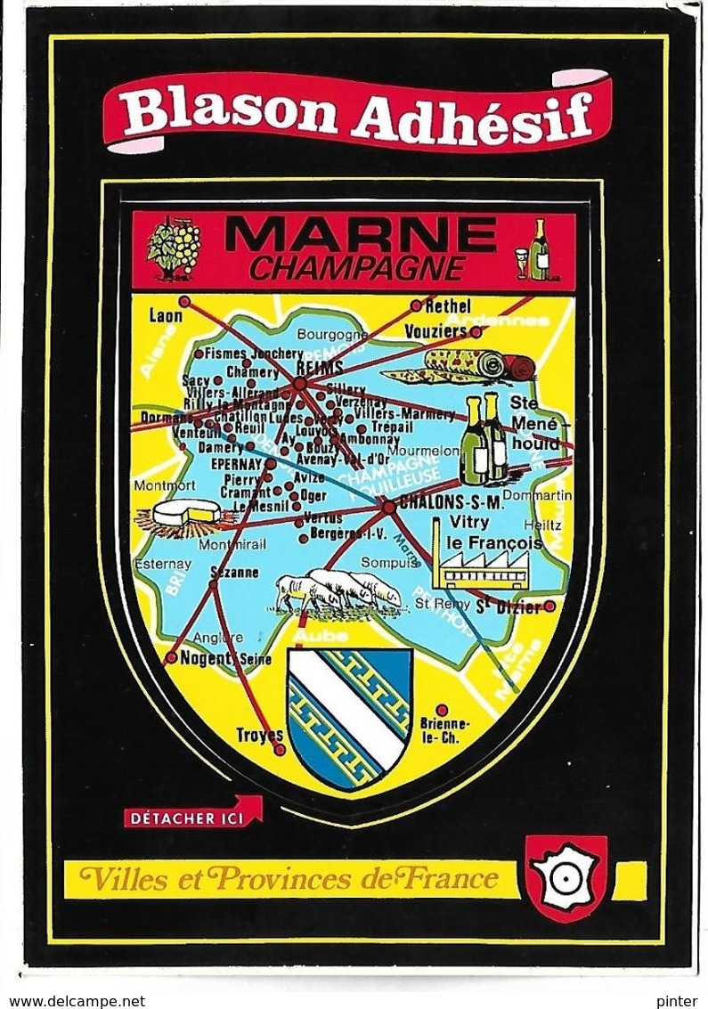 MARNE CHAMPAGNE - BLASON ADHESIF - Villes Et Provinces De France - Other & Unclassified