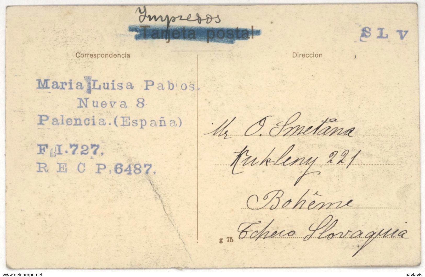 Palencia – Catedral Coro Costas Del Evangelio – With A Stamp 5 Cts Green – Year 1920 - Palencia