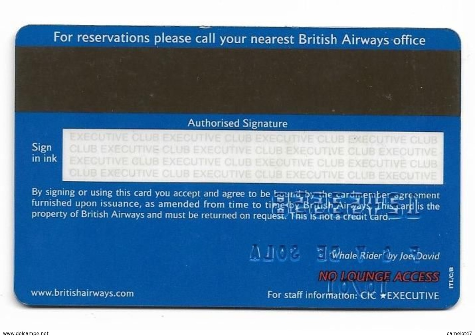 British Airways, Frequent Flyer Rewards Card, # Airlines-11 - Credit Cards (Exp. Date Min. 10 Years)